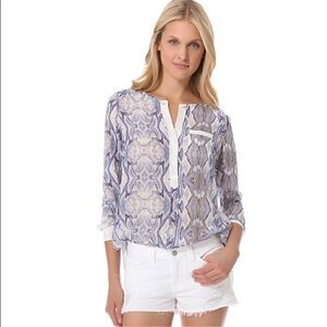 Rebecca Taylor- Semi Sheer 100% Silk Naked Skin Beach Blouse, Size 4